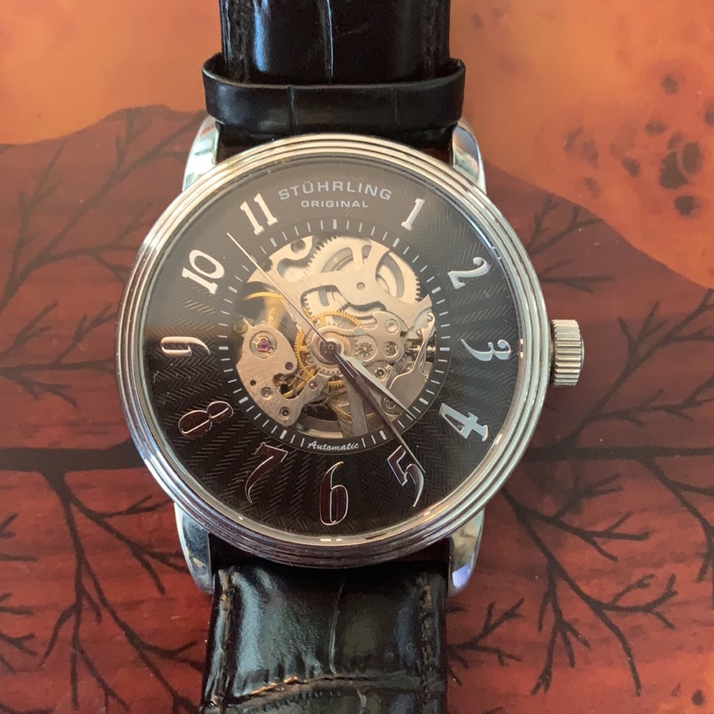 Stuhrling skeleton watch